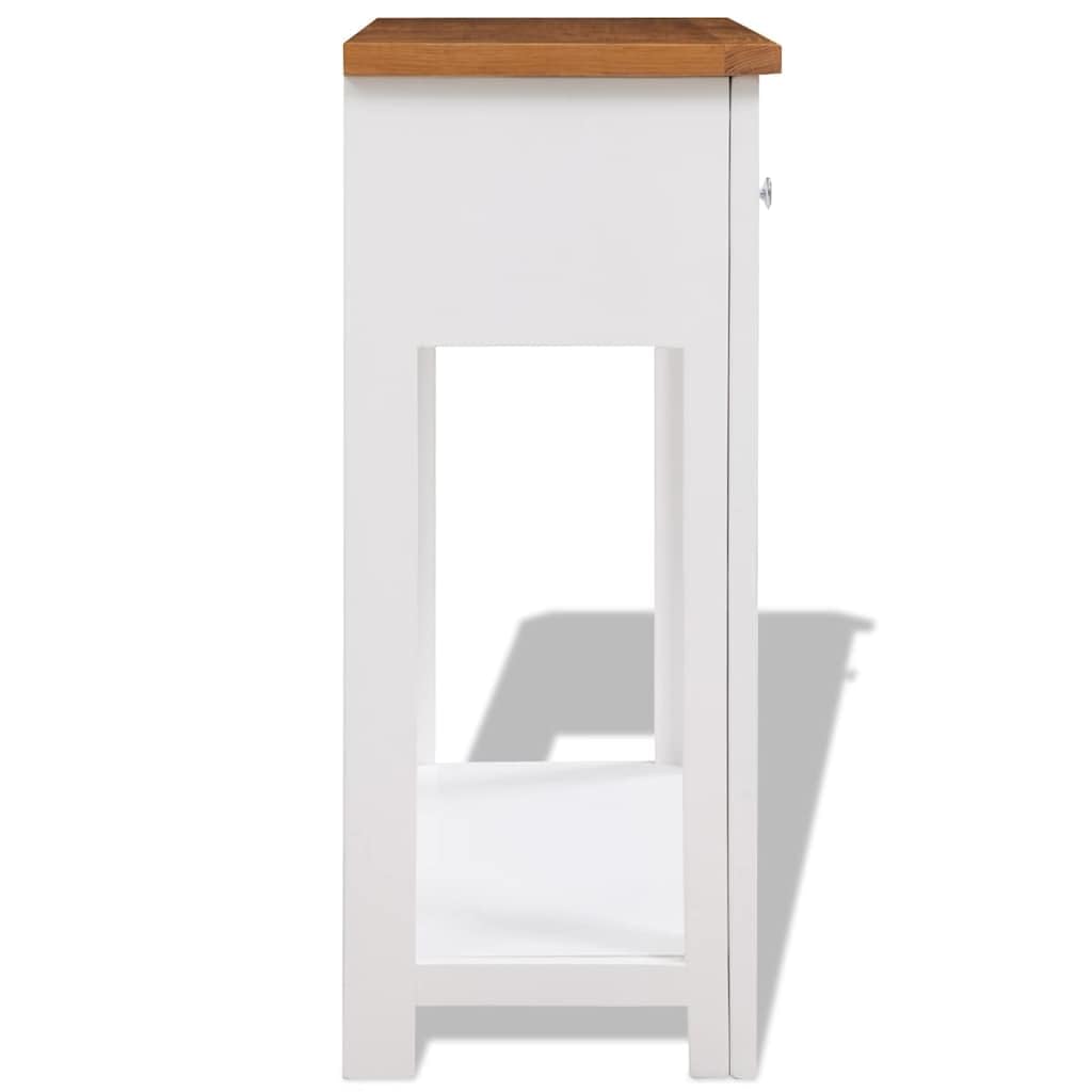 Solid Oak Wood Console Table with 2 Drawers Y6657