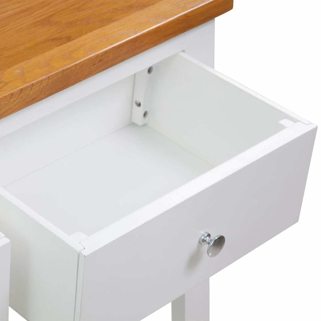 Solid Oak Wood Console Table with 2 Drawers Y6657