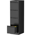 Black 4 Drawer Metal File Cabinet with Lock F5985
