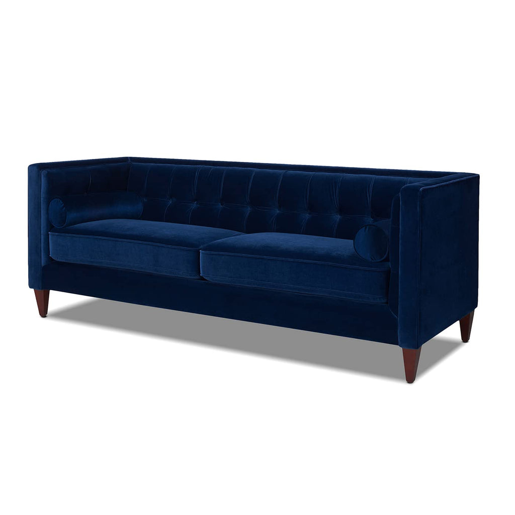 Navy Blue Velvet Tufted Sofa H735641