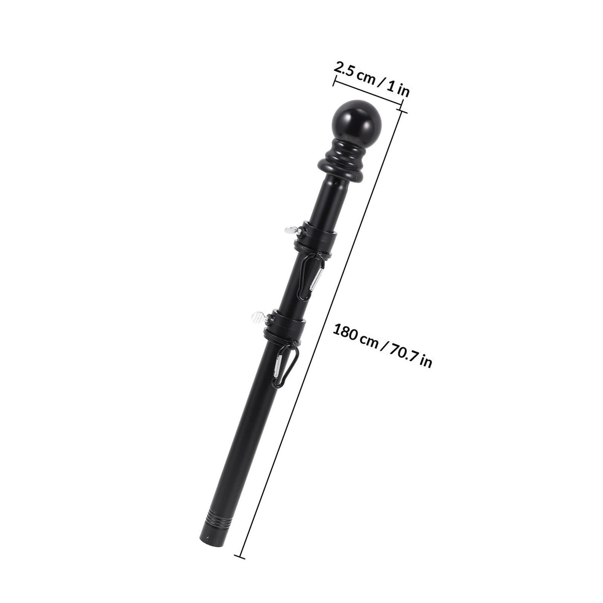 Black Rotating Flagpole Assembly with Base D104