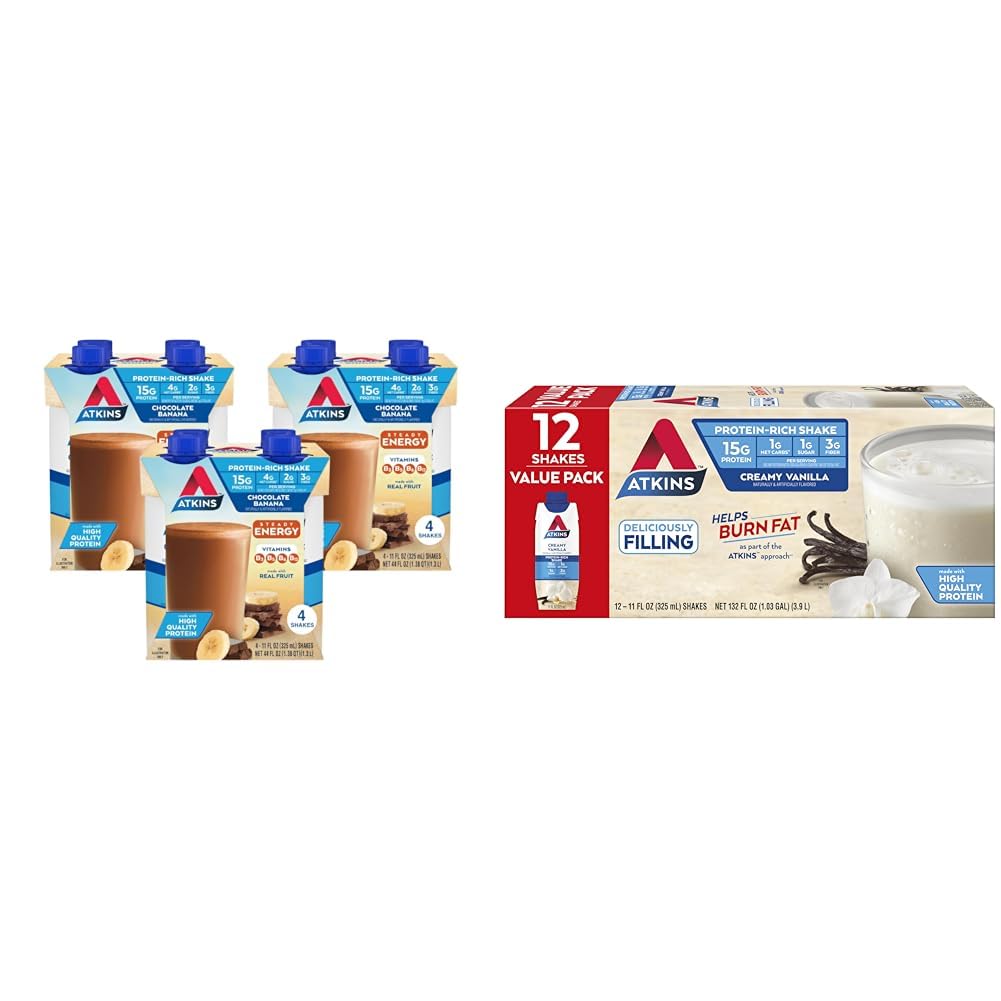 Chocolate Banana & Creamy Vanilla Protein Shake, 12 Count S982385