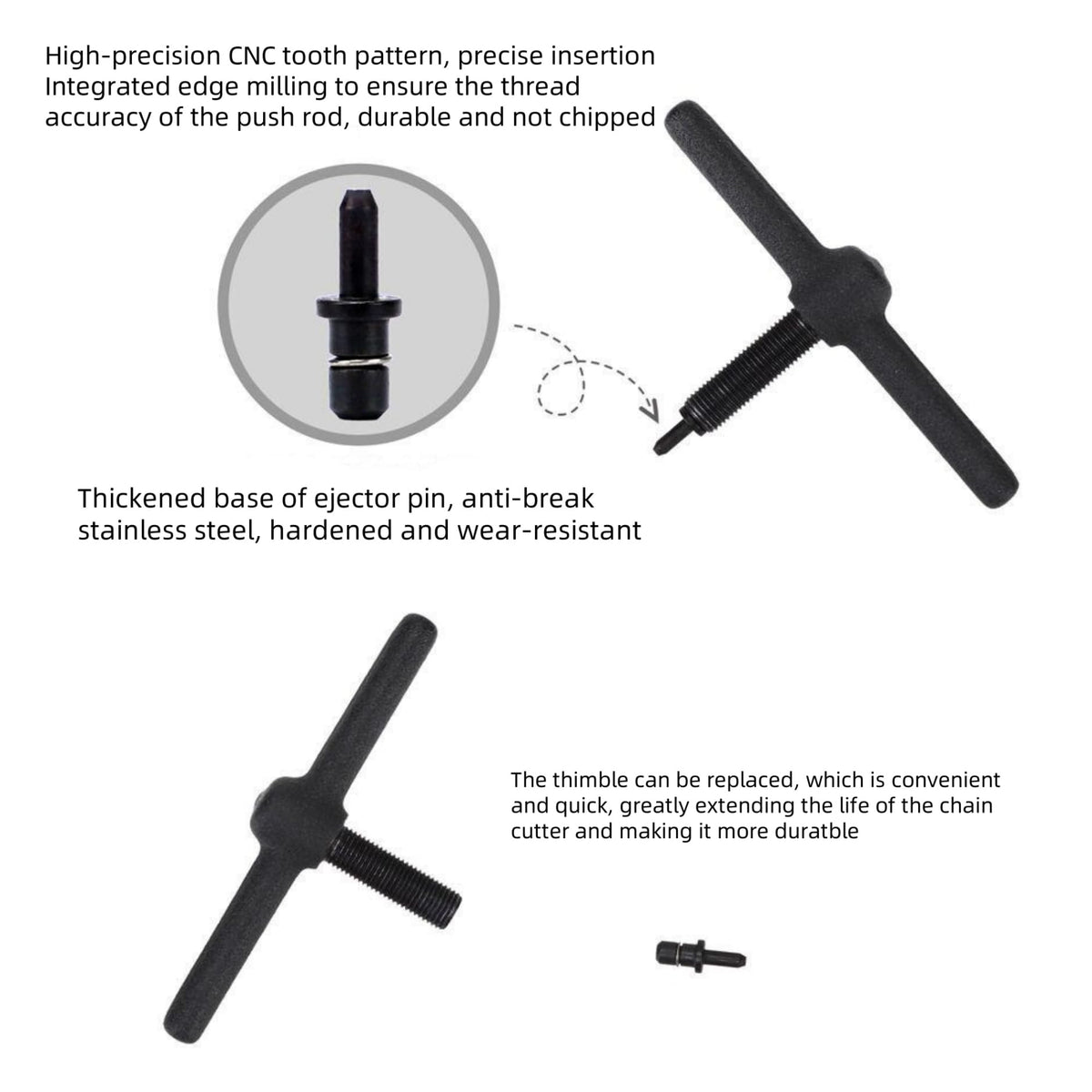 Bike Chain Tool, 1-13 Speed Chain Breaker with Spare Pins W9864