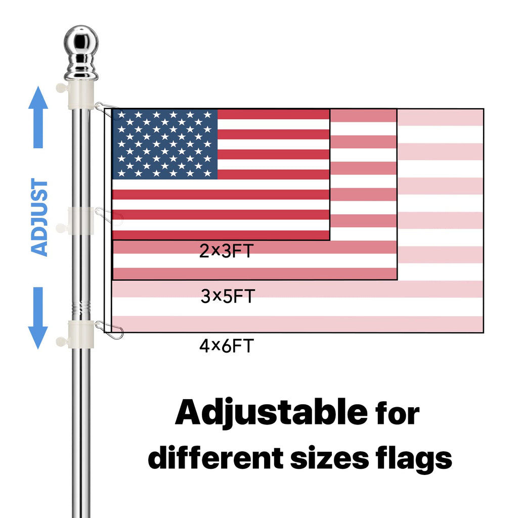 Silver Stainless Steel 5 FT Flag Pole W744