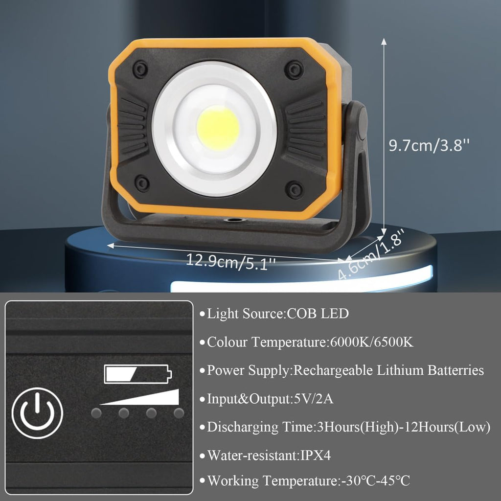 LED Work Light with Magnetic Base, 2 Pack D48289