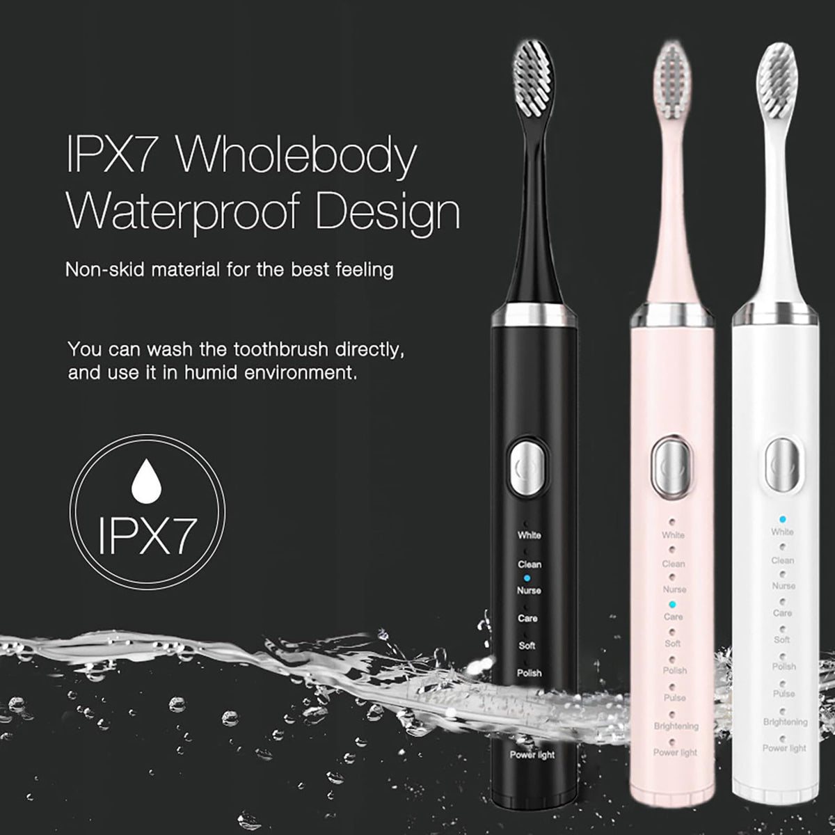 Rechargeable Electric Toothbrush with 4 Replacement Heads Z655672