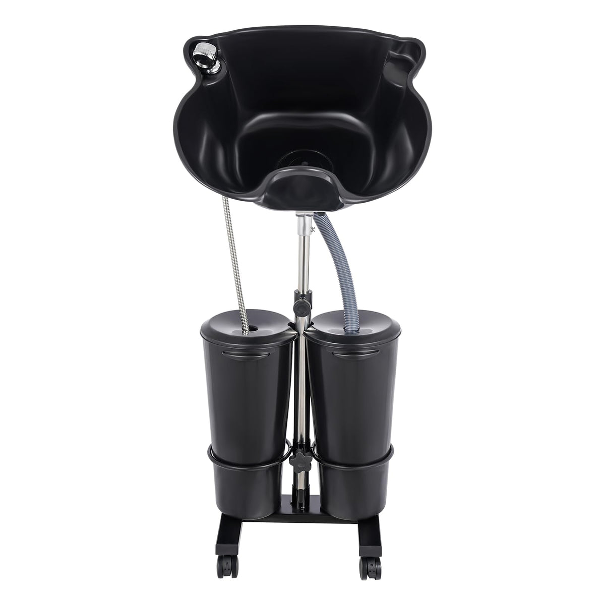Portable Height-Adjustable Shampoo Basin with Electric Pump and 2 Water Buckets L96423