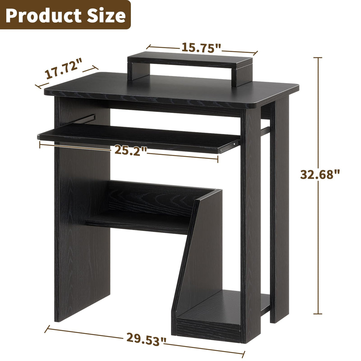 30 Inch Computer Desk with Keyboard Tray X6953