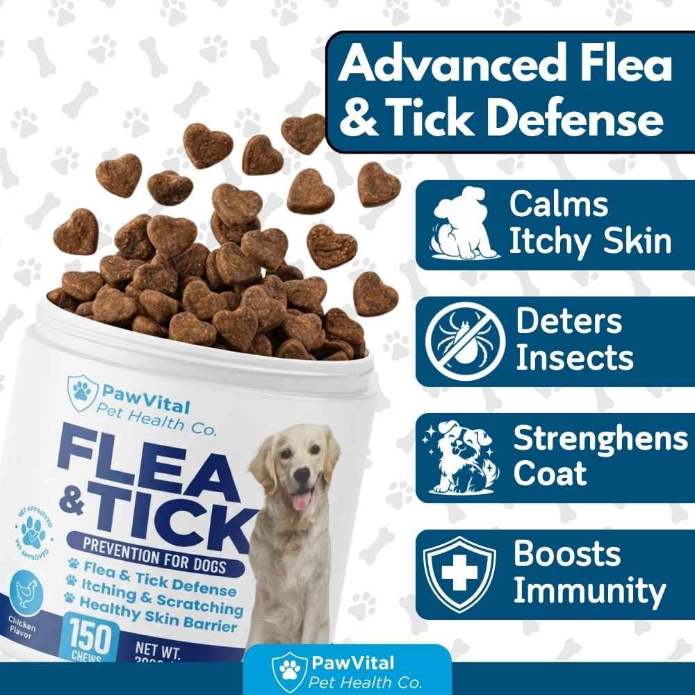 Flea and Tick Prevention for Dogs Chewables 150 Soft Chews Chicken Flavor Q936616