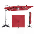 10ft Solar LED Patio Umbrella with Aluminum Pole E735