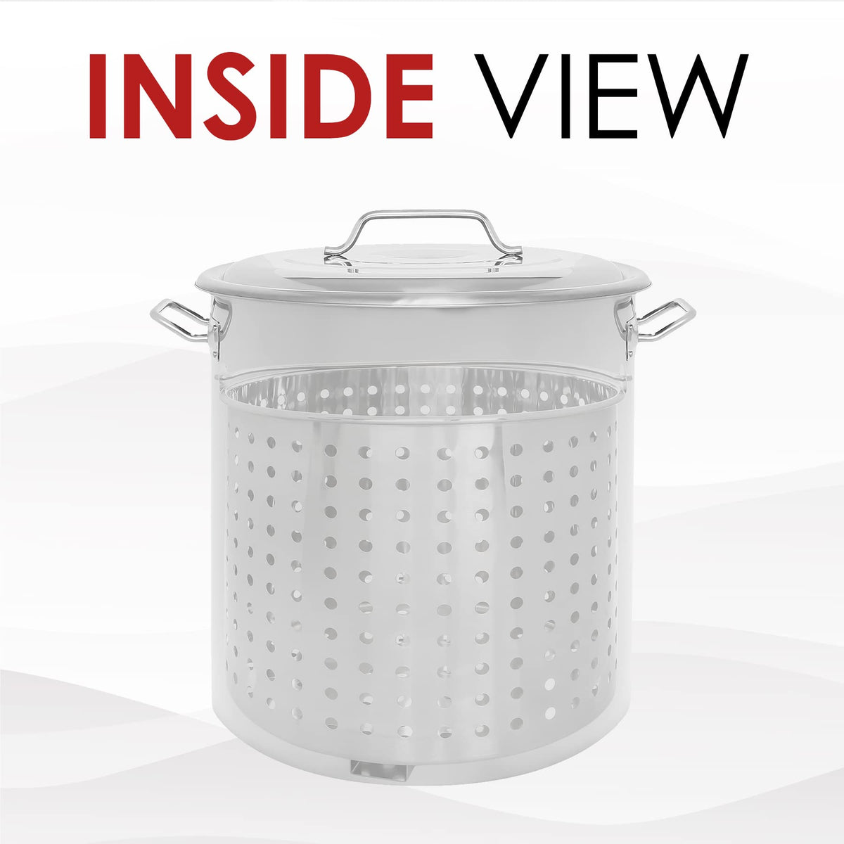 Stainless Steel 40 QT Stock Pot with Steamer Basket and Propane Burner U552