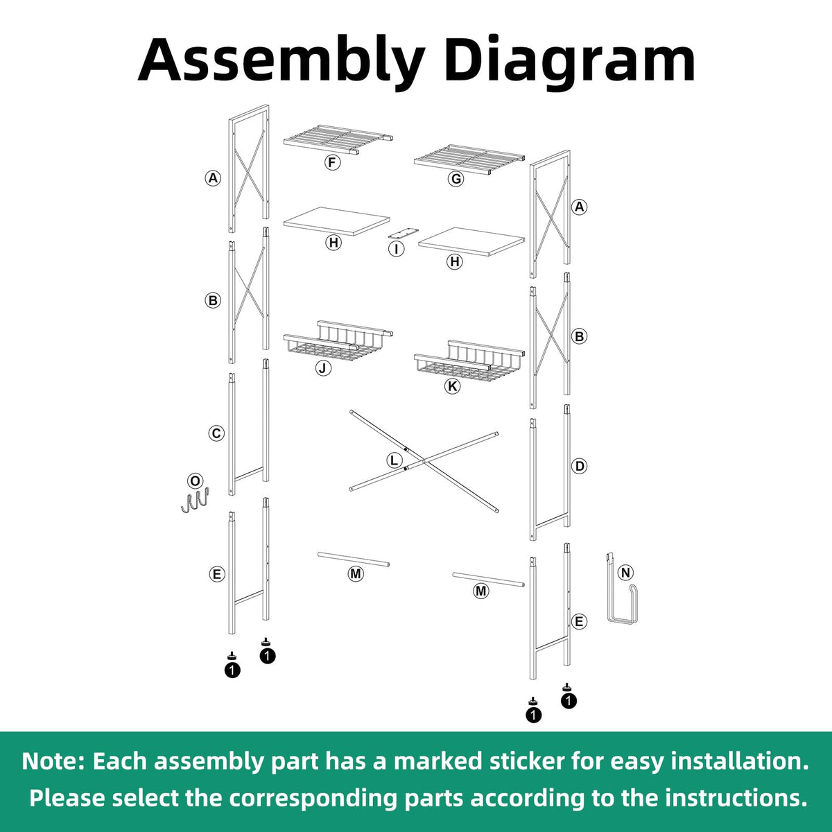 3-Tier Over The Toilet Storage Rack with Drain Basket U355617