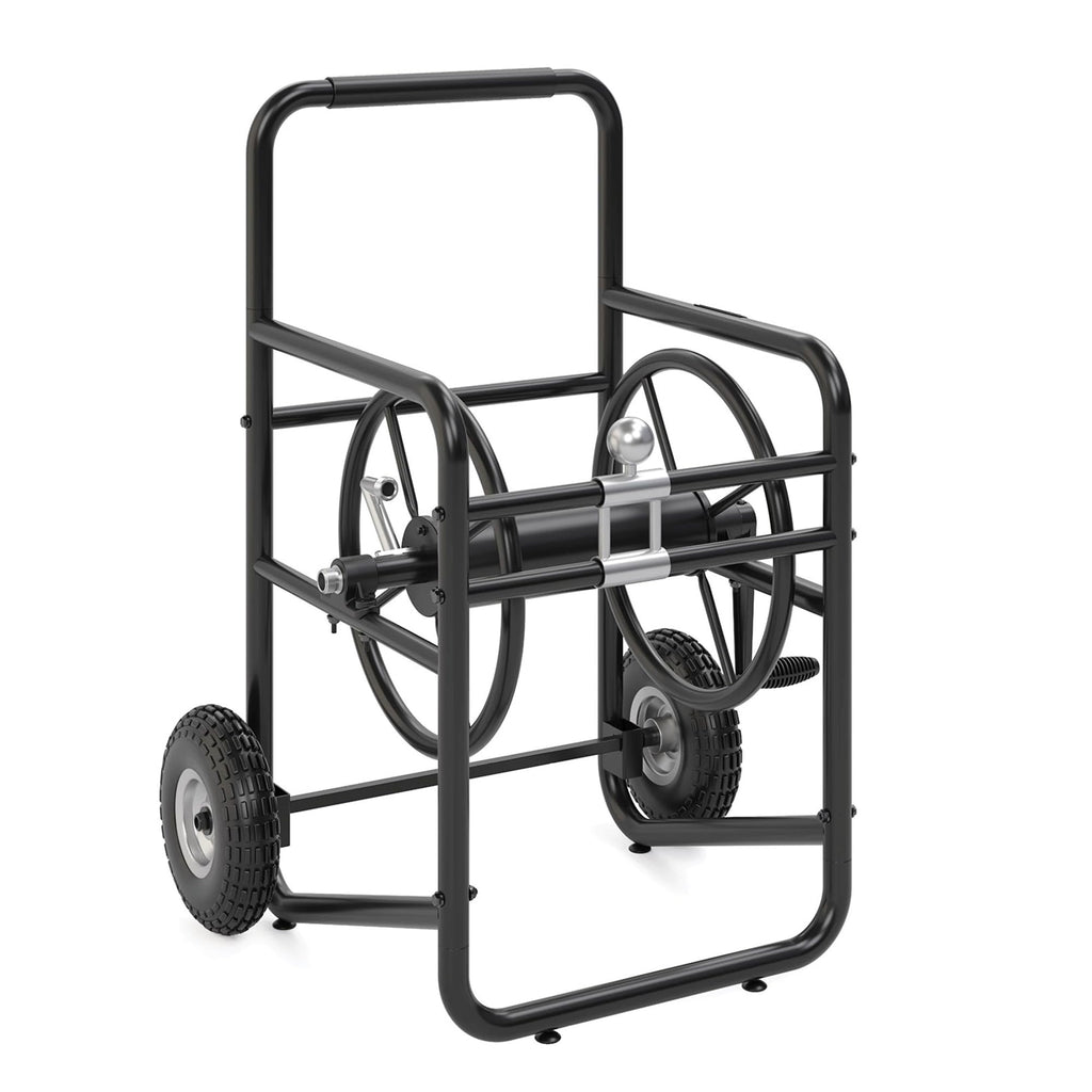 200' Steel Garden Hose Reel Cart with Flat-Free Rubber Tires R6449