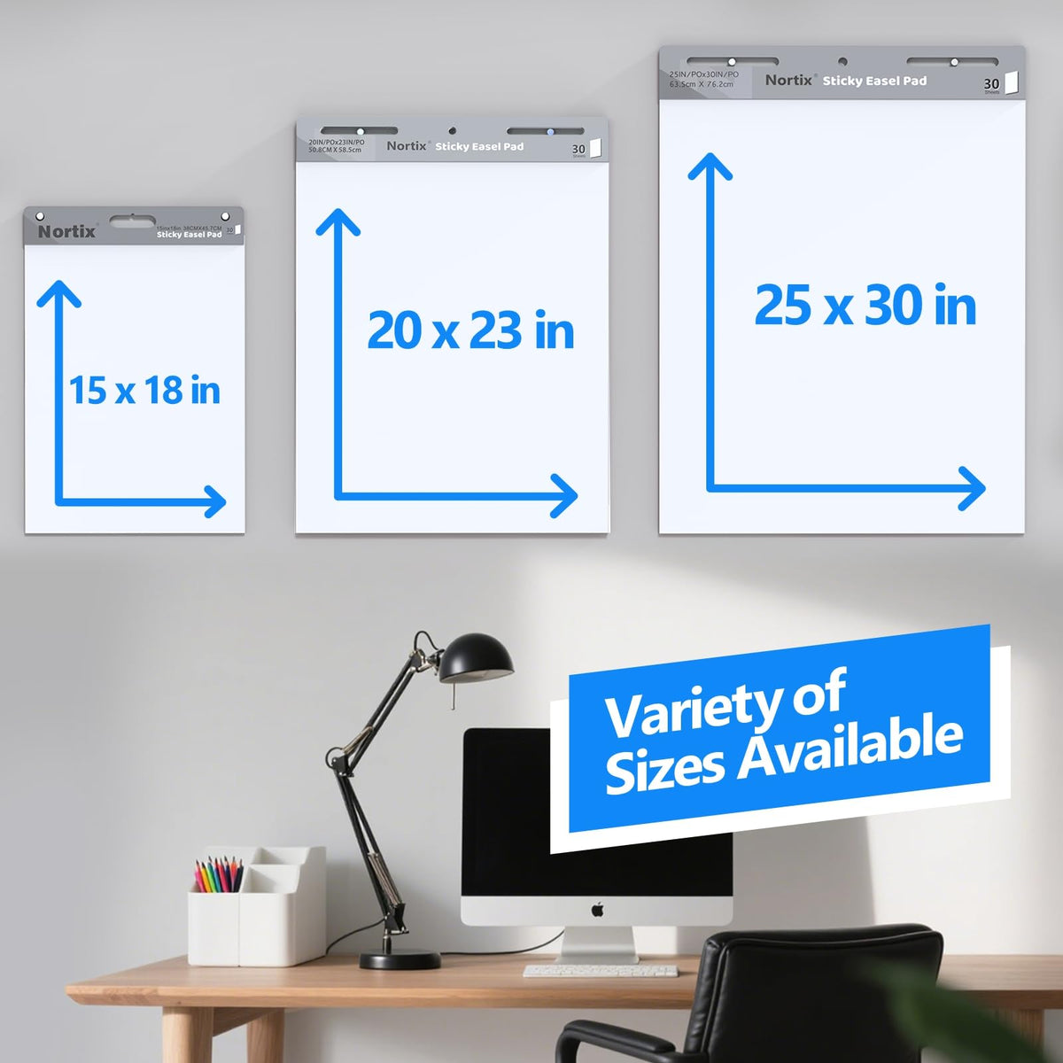 Sticky Easel Pads, 25 x 30 inch, 30 Sheets/Pad, 8 Pads D2528