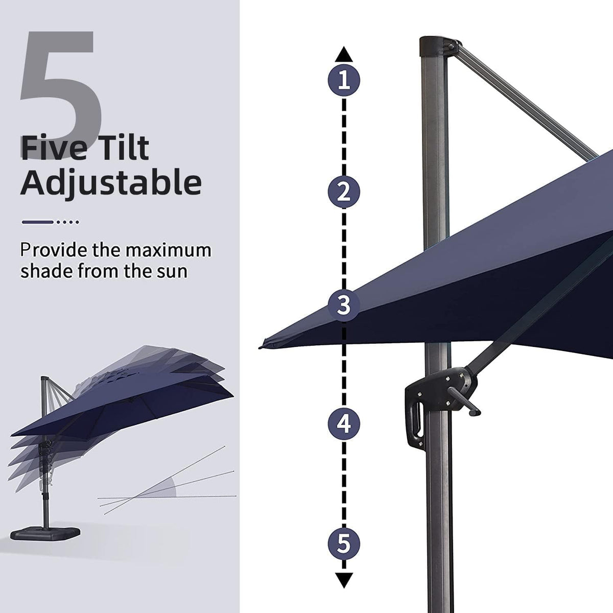 Navy Rectangle Patio Umbrella Y771105