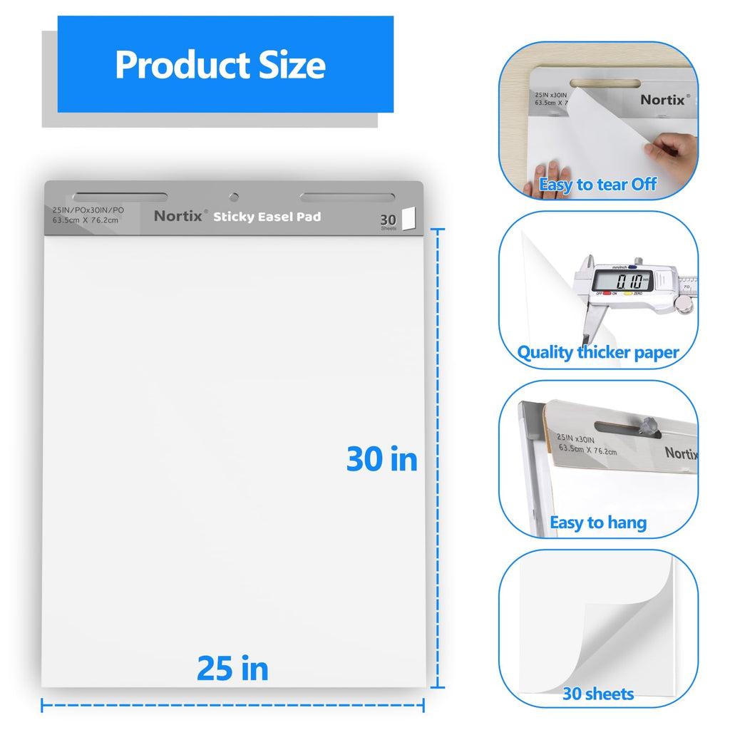 Sticky Easel Pads, 25 x 30 inch, 30 Sheets/Pad, 8 Pads D2528