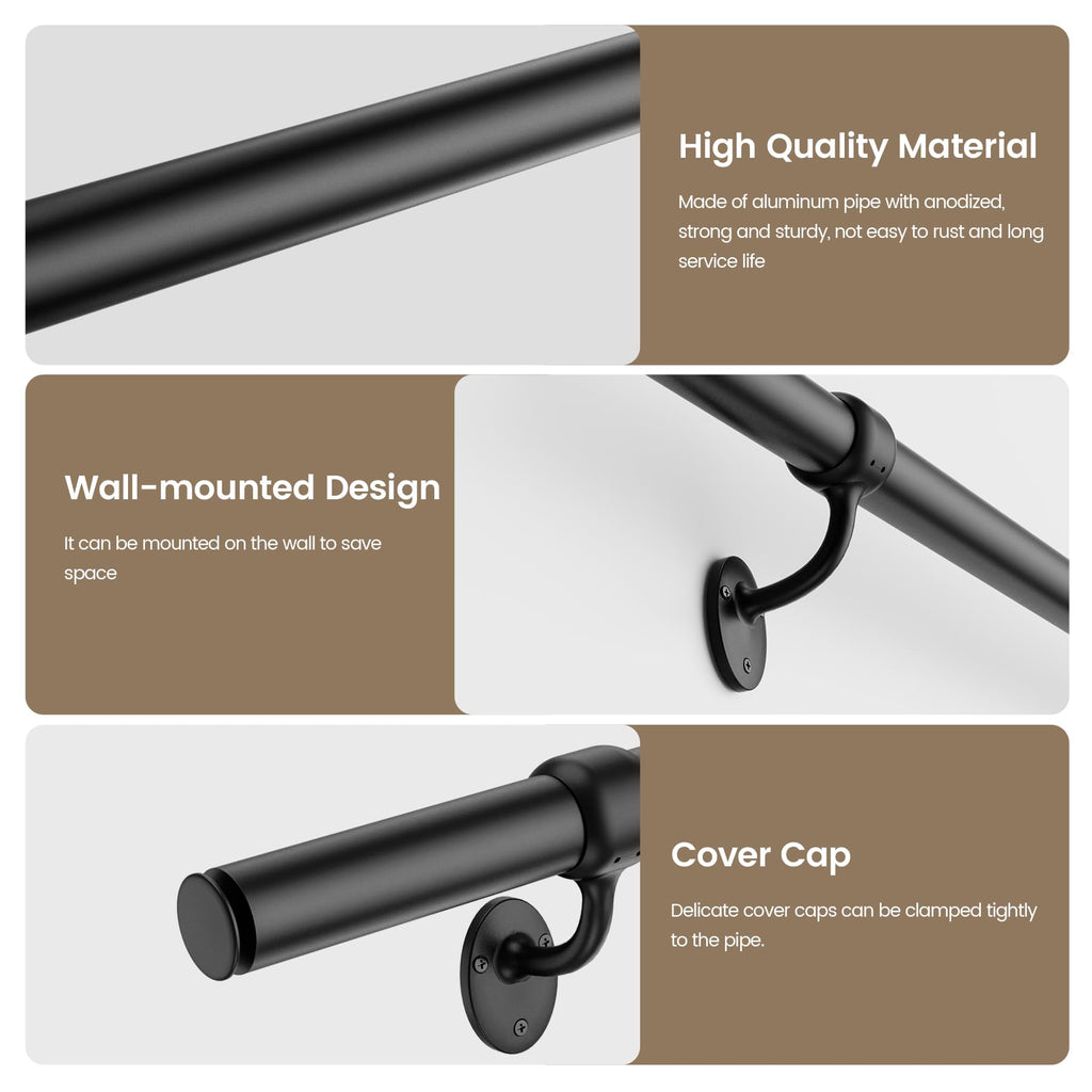 6 Feet Round Aluminum Stair Railing H68856
