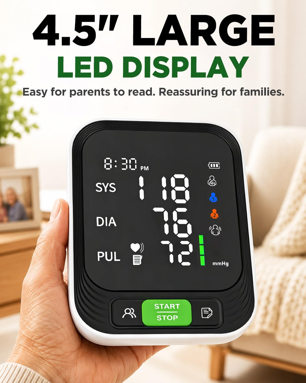Upper Arm Blood Pressure Monitor with Large Cuff N1525