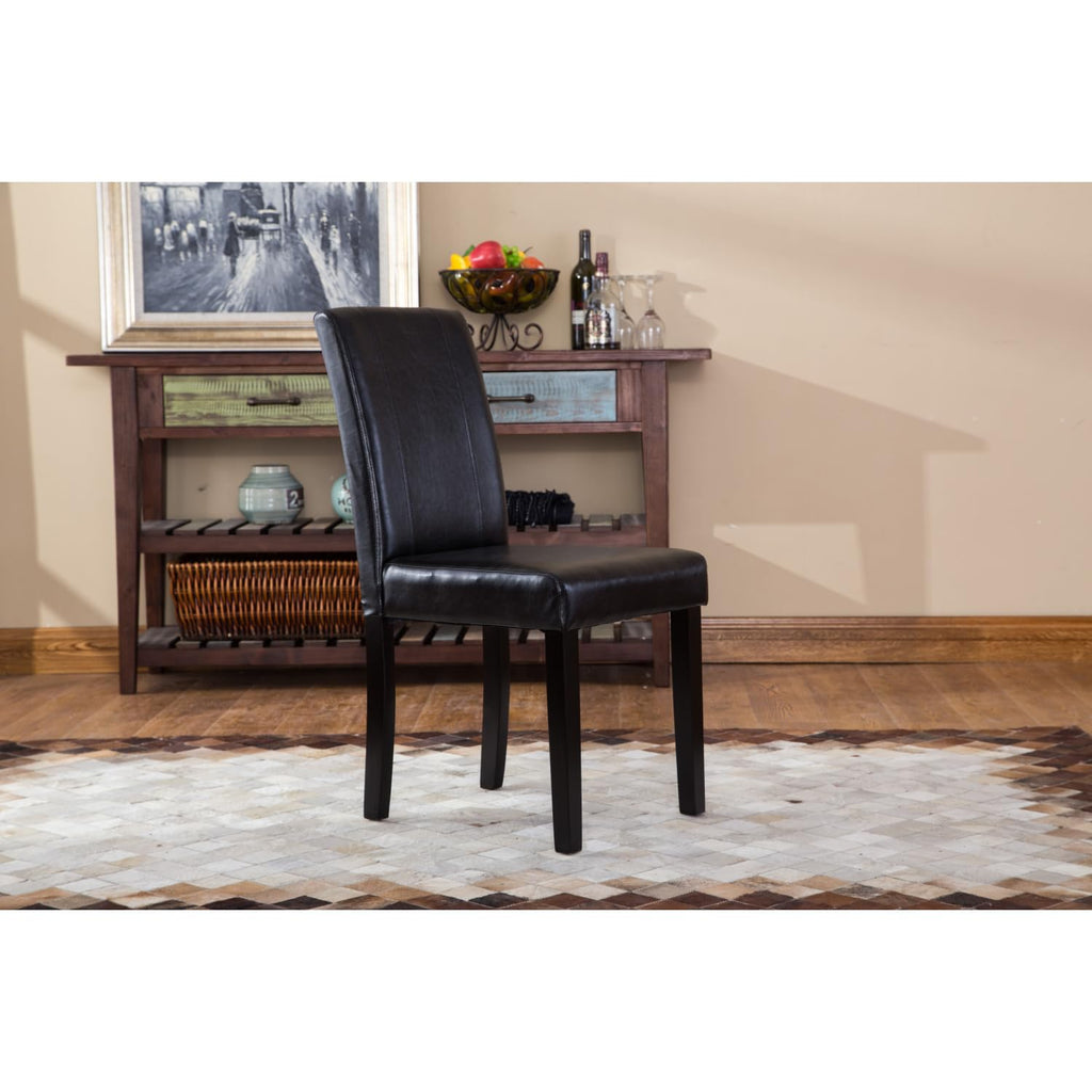 Black Faux Leather Parson Chair Set of 2 V267326