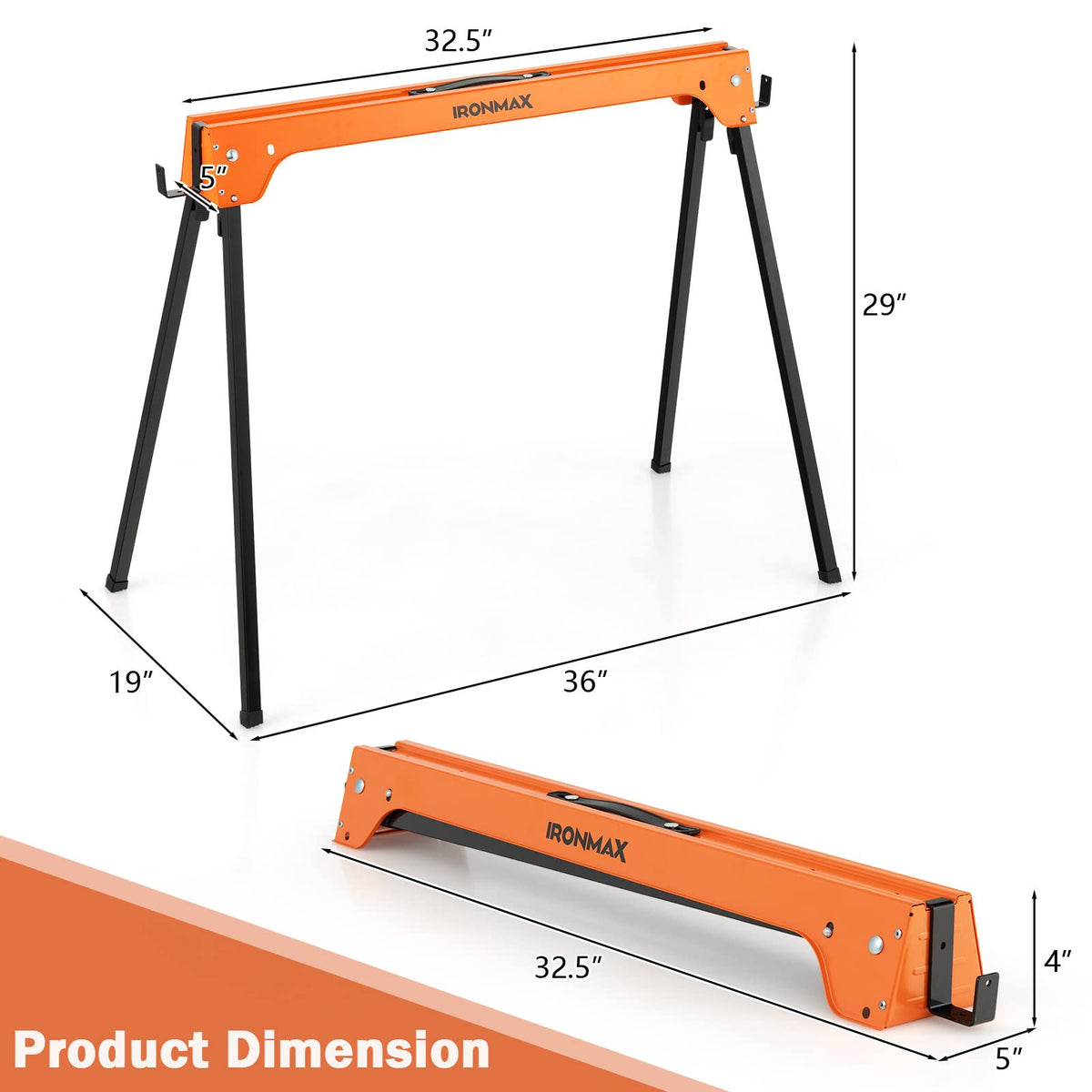 2 Pack Portable Foldable Saw Horses J69005
