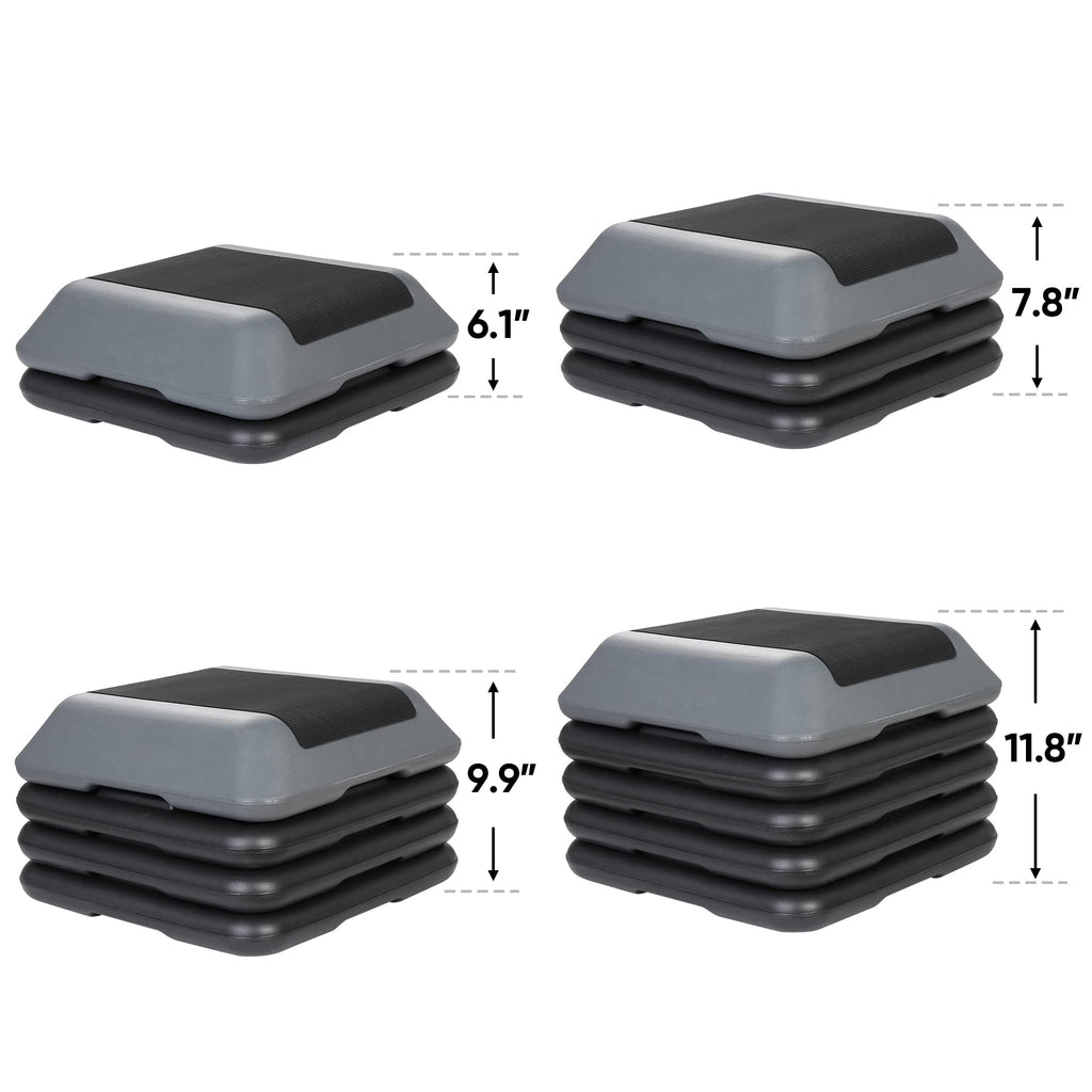 Height Adjustable Step Aerobic Platform with 4 Risers V801