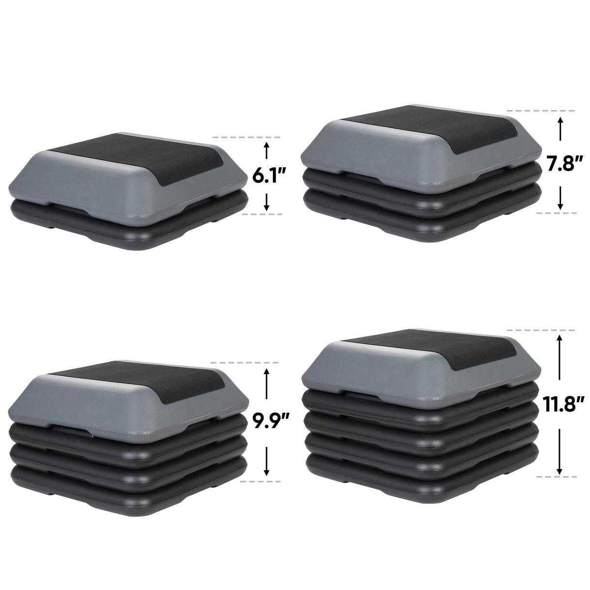 Height Adjustable Step Aerobic Platform with 4 Risers V801