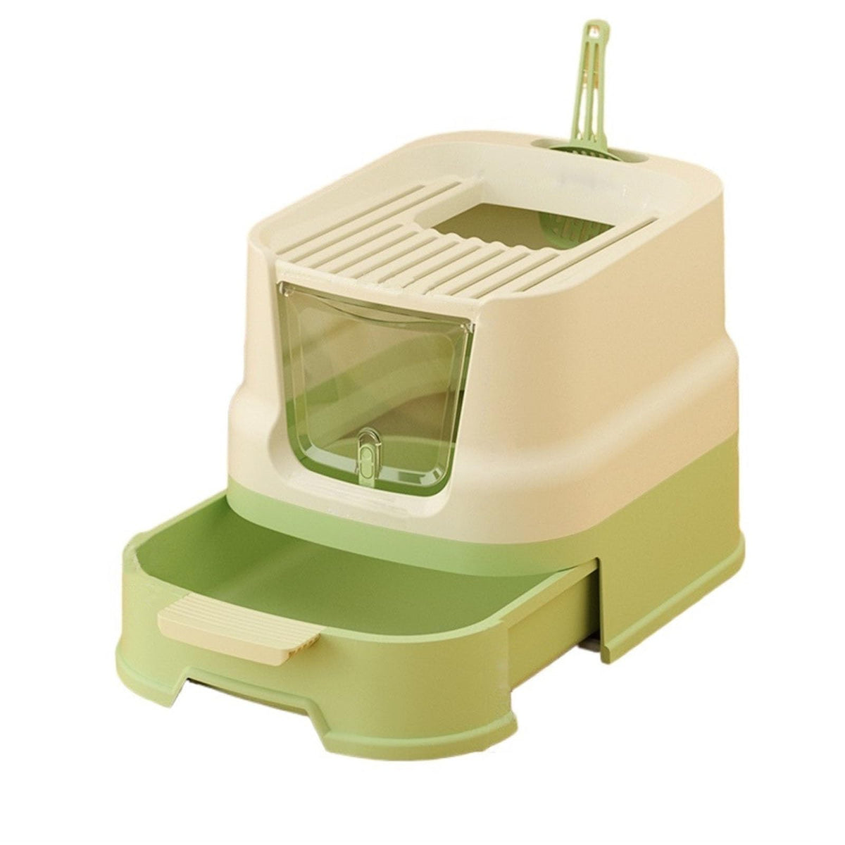 Large Top Entry Enclosed Cat Litter Box with Lid and Scoop Y529