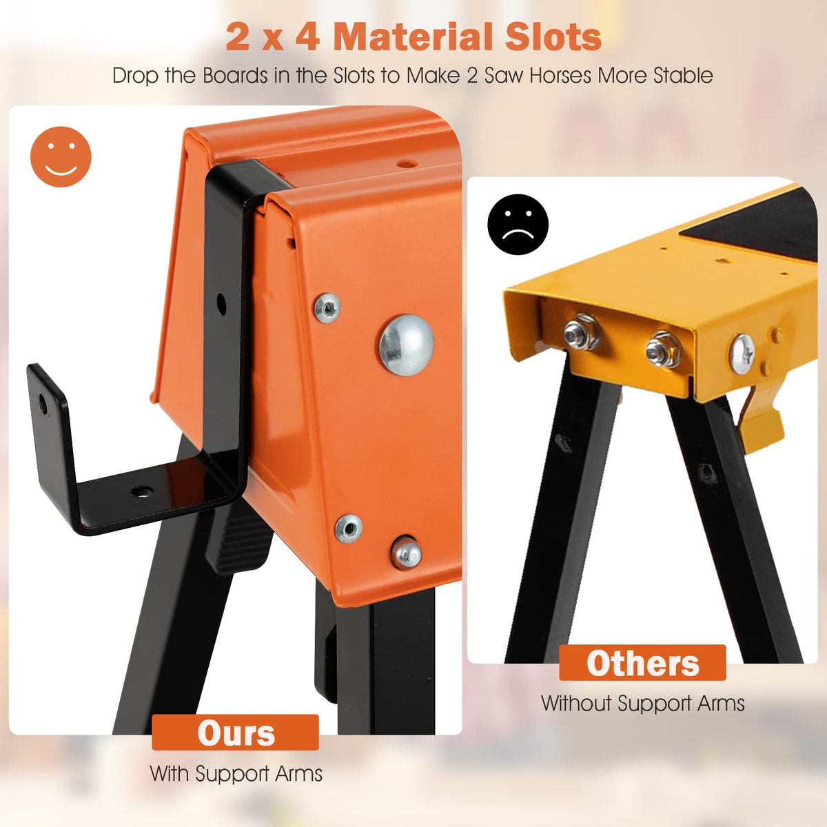 2 Pack Portable Foldable Saw Horses J69005