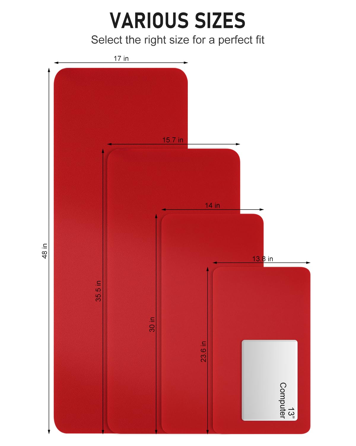 Bright Red Desk Pad I18477