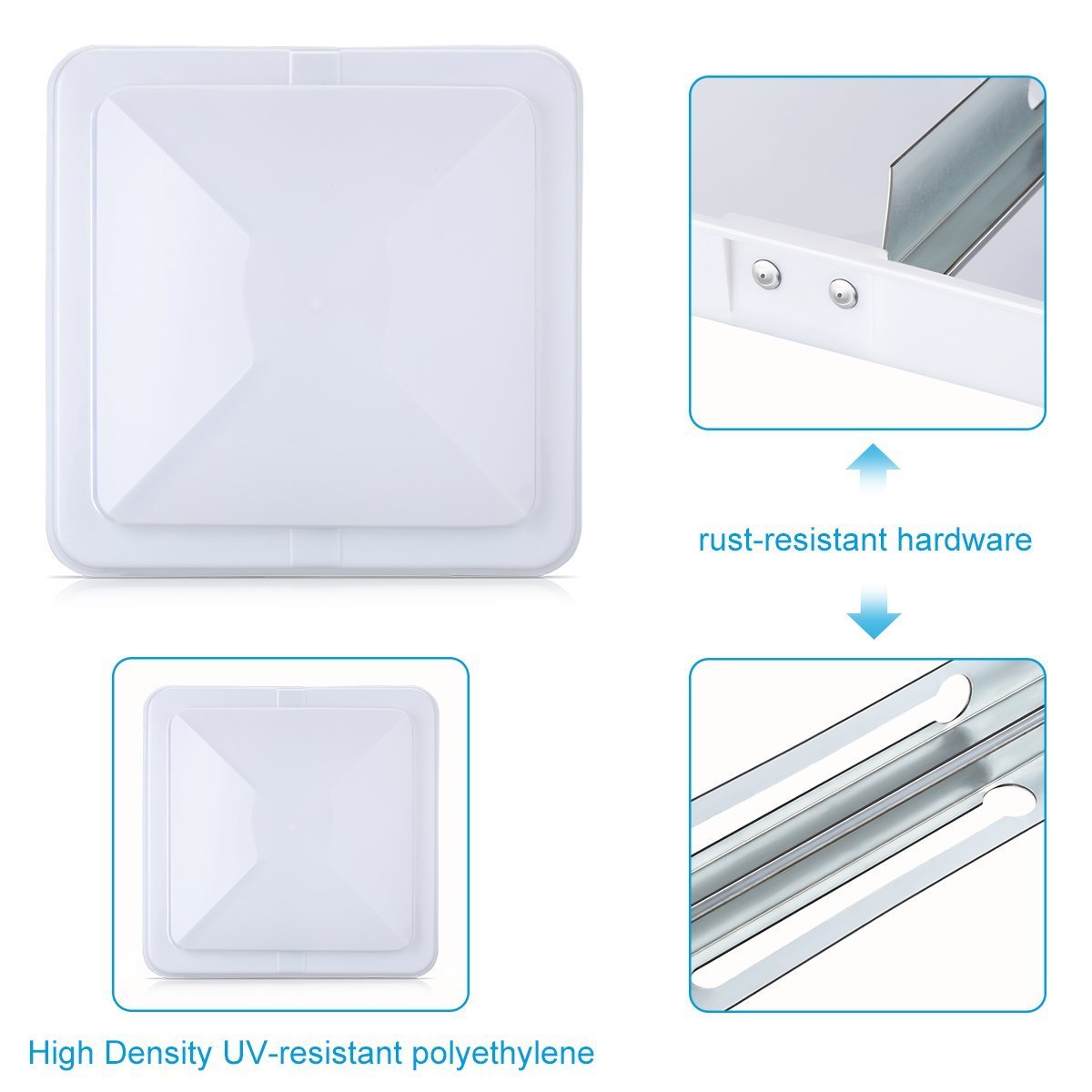 14 Inch RV Roof Vent Cover White 2-Pack Y60787