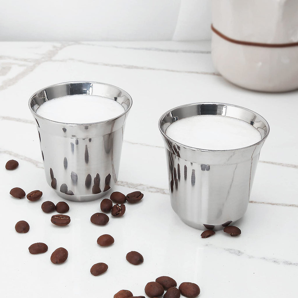 12 oz French Press with 5 oz Stainless Steel Espresso Cups P734981