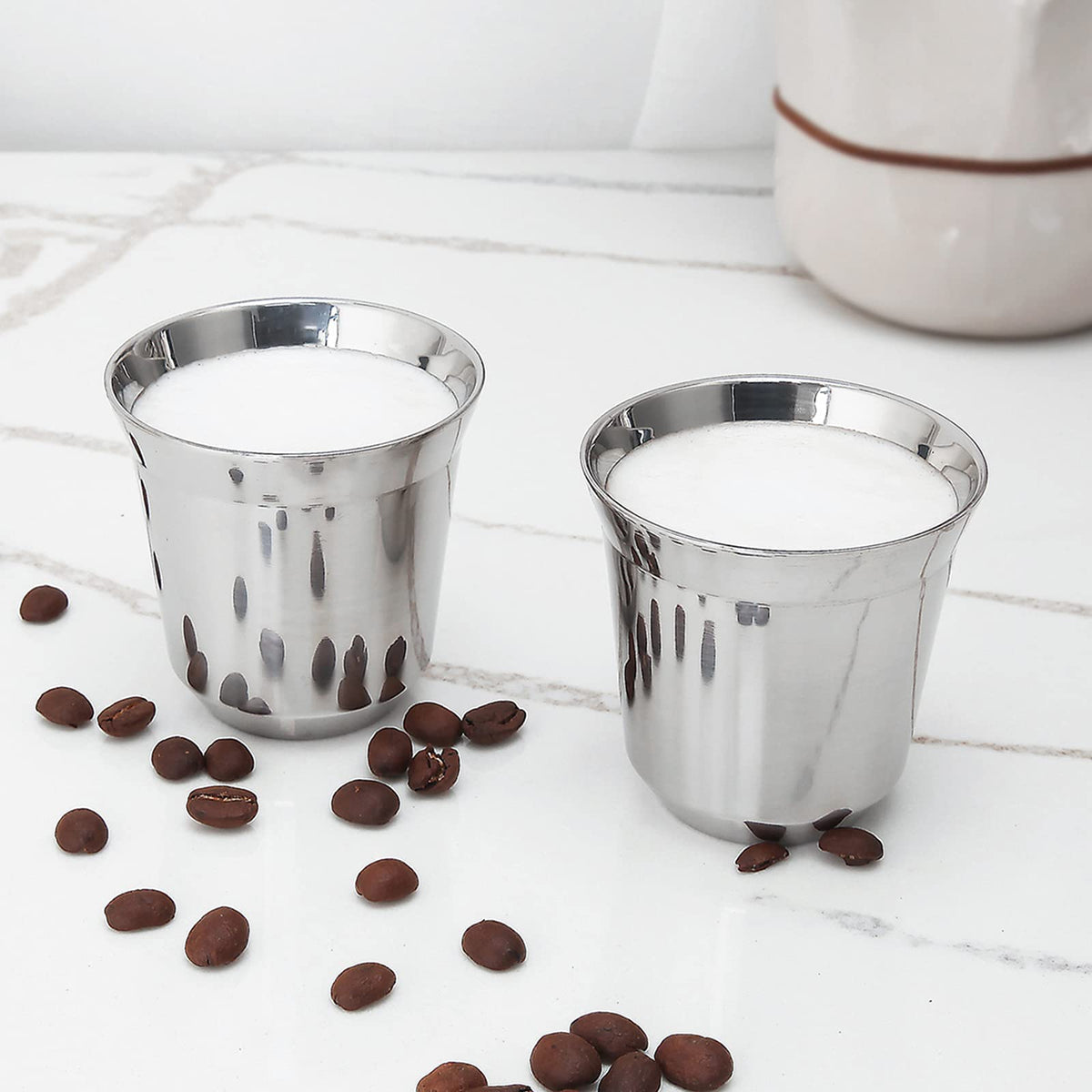 12 oz French Press with 5 oz Stainless Steel Espresso Cups P734981