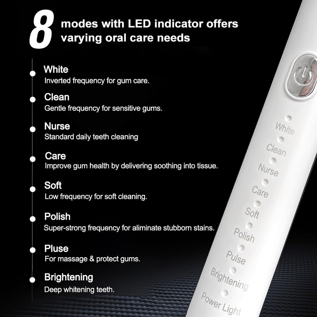 Rechargeable Electric Toothbrush with 4 Replacement Heads Z655672