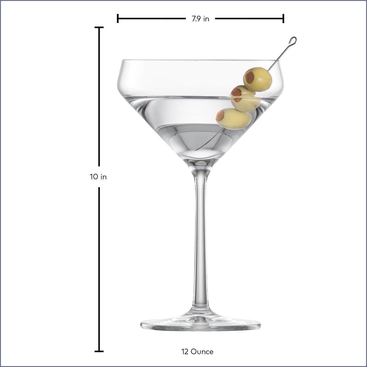 Martini Glass Set of 6 Dishwasher-Safe Tritan Crystal 12.3 Ounce C757