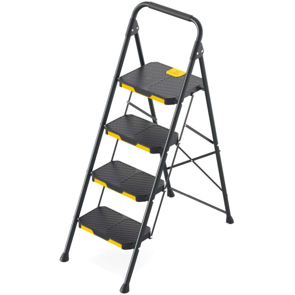 4 Step Steel Step Stool with Safe-Lock, Black H45393