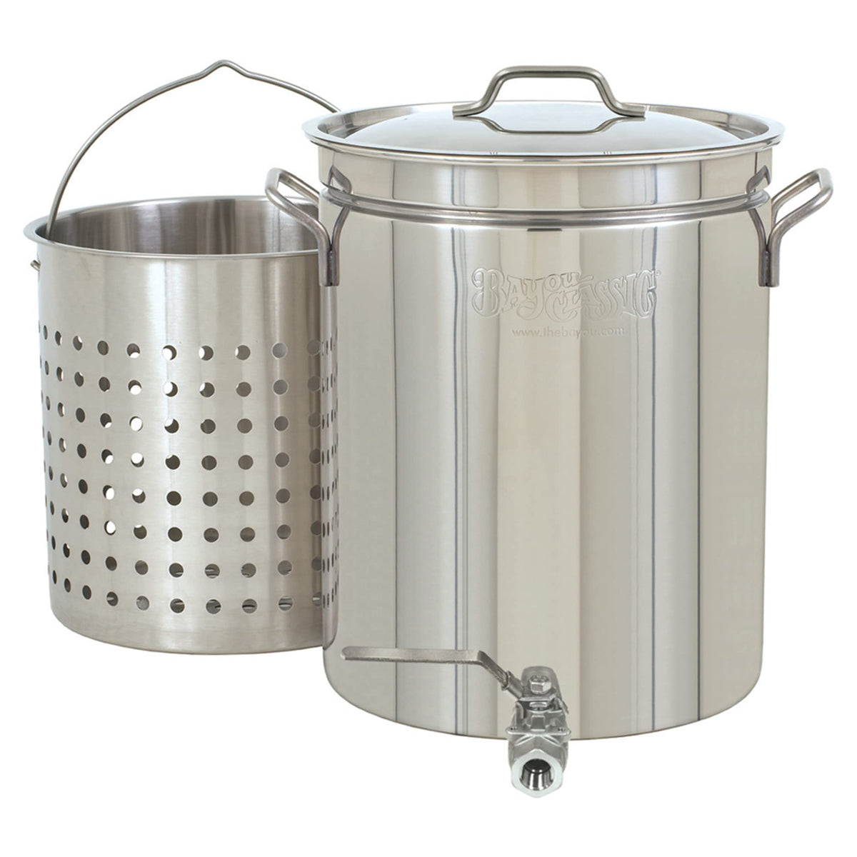 Stainless 10-Gallon Steam Boil Stockpot with Spigot Basket and Vented Lid Q645