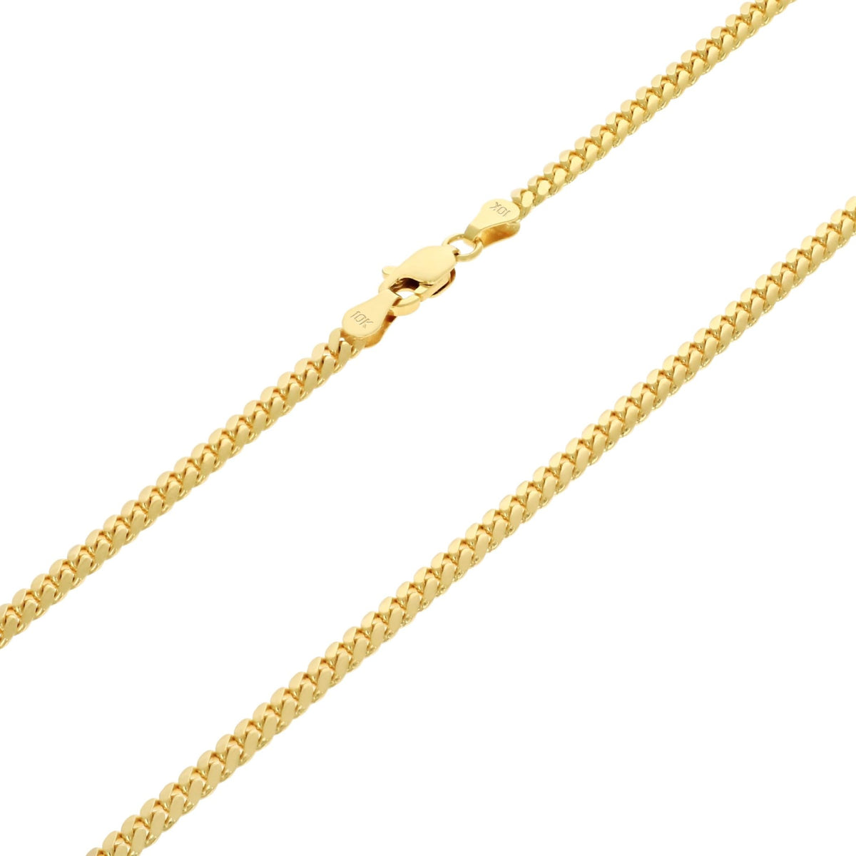 10k Yellow Gold Cuban Link Chain Necklace Y334