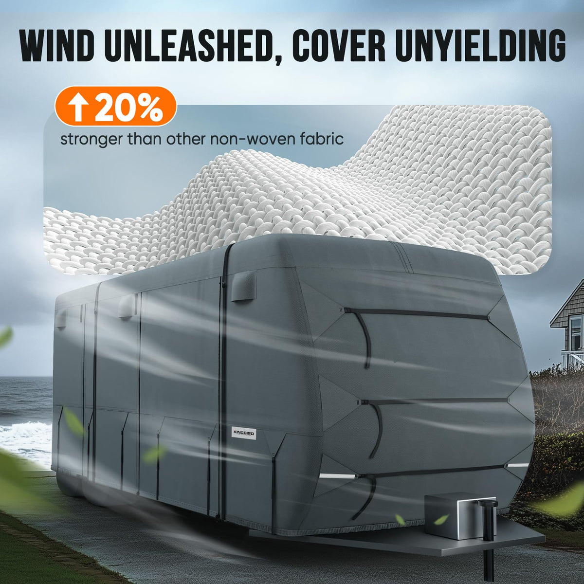 Heavy Duty RV Cover Fits 27-30ft Travel Trailers P28136