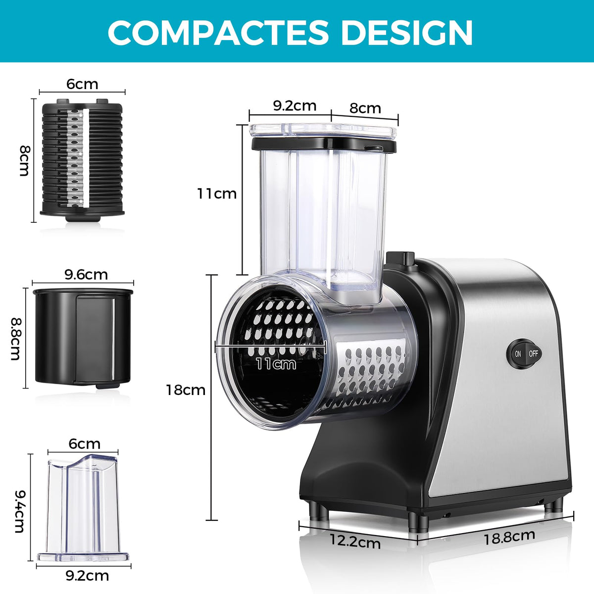 Electric Stainless Steel Vegetable Slicer with 5 Blades M17060