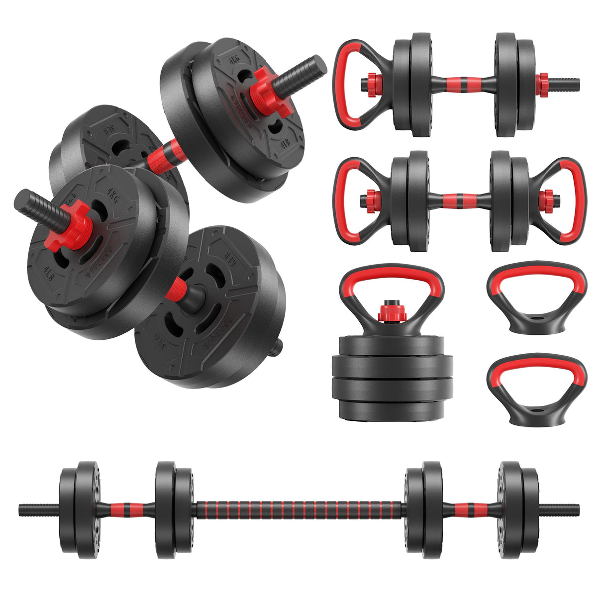 Adjustable Dumbbell and Barbell Kettlebell Set 40LBS Q394086
