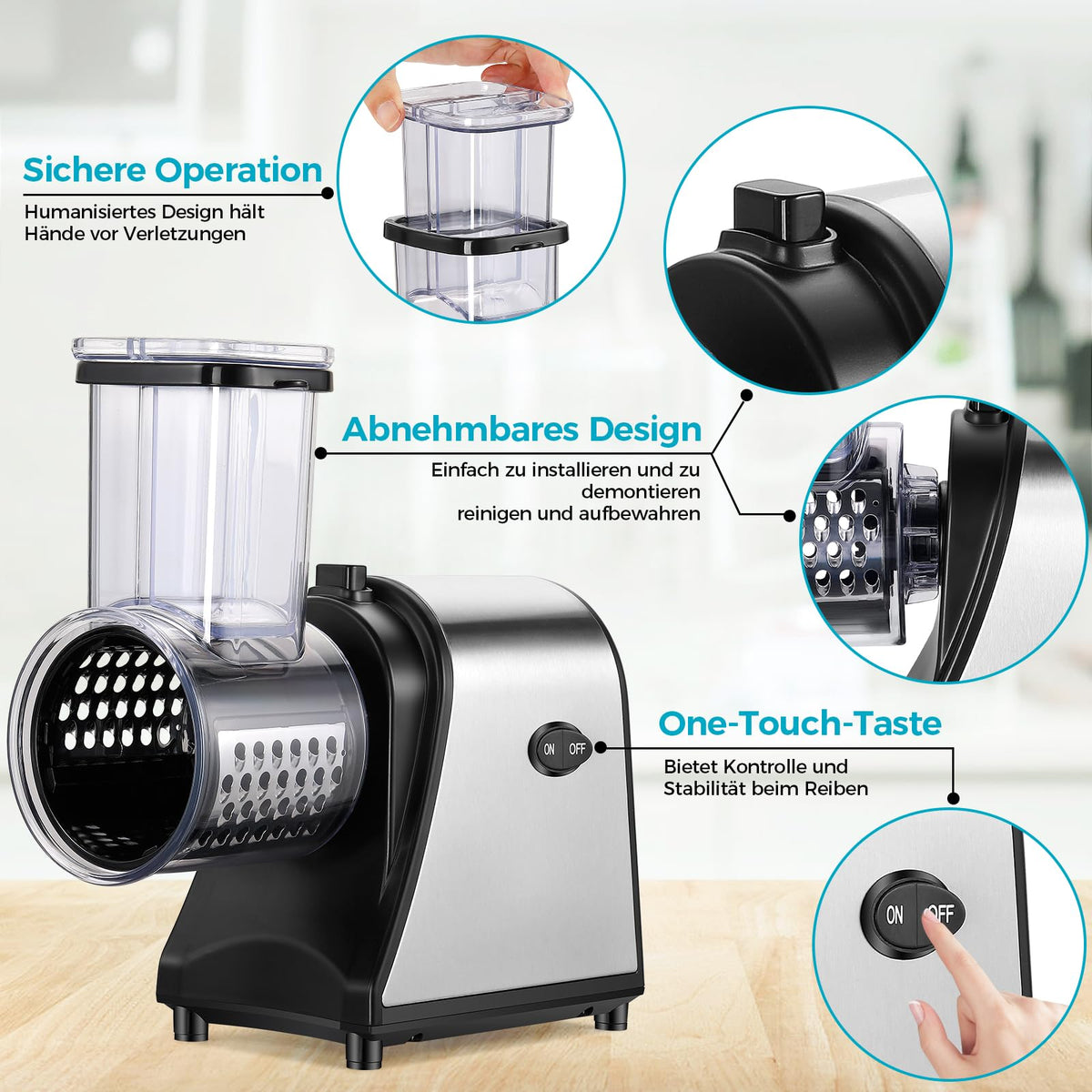 Electric Stainless Steel Vegetable Slicer with 5 Blades M17060