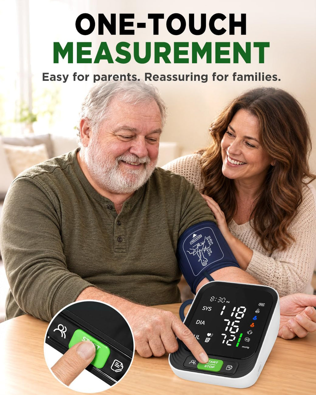 Upper Arm Blood Pressure Monitor with Large Cuff N1525