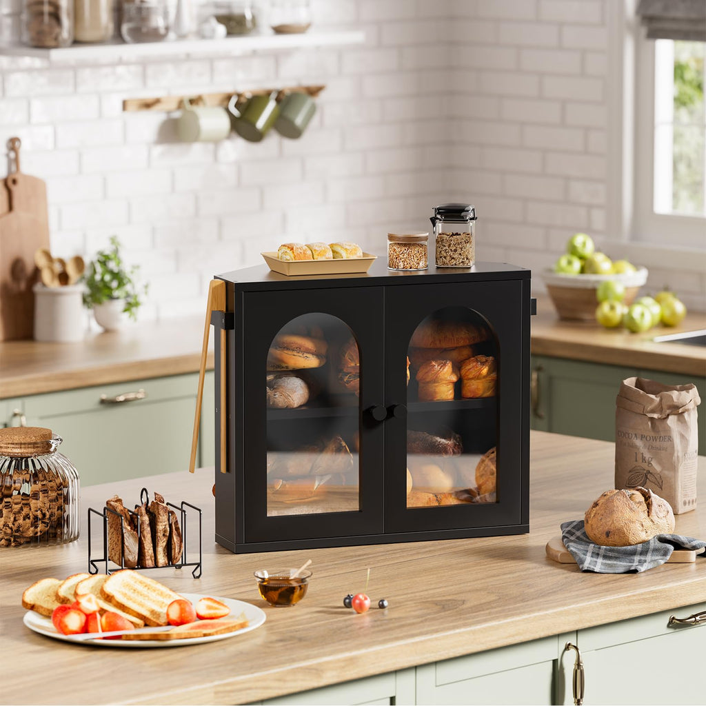 2 Tier Corner Bread Box with Acrylic Door E6191