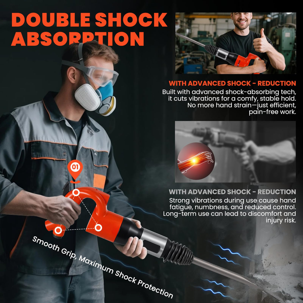 Air Chisel Hammer Pneumatic Shovel with Chisel Bit H280351