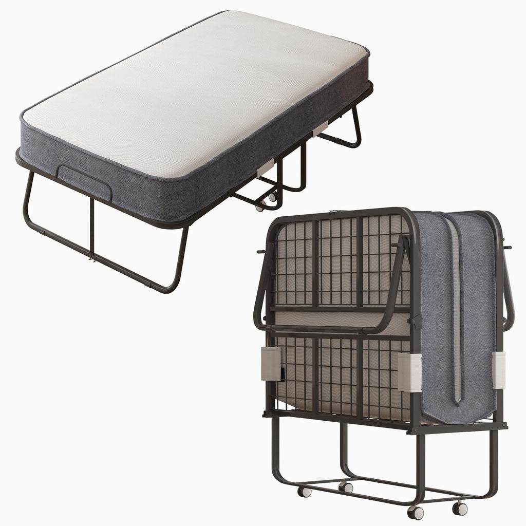 Twin Size Folding Bed with 4 Inch Foam Mattress B5596