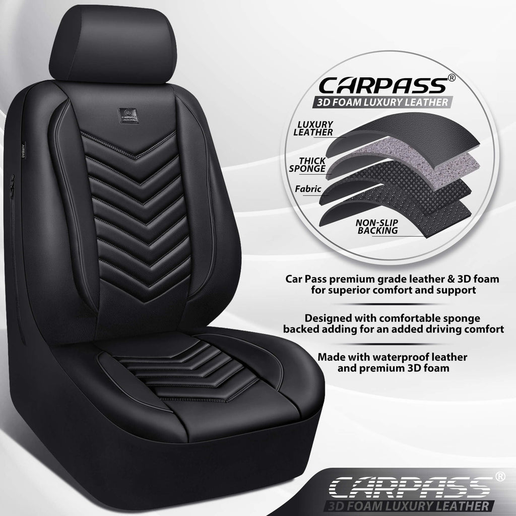 3D Foam Faux Leather Seat Covers Full Set D709419