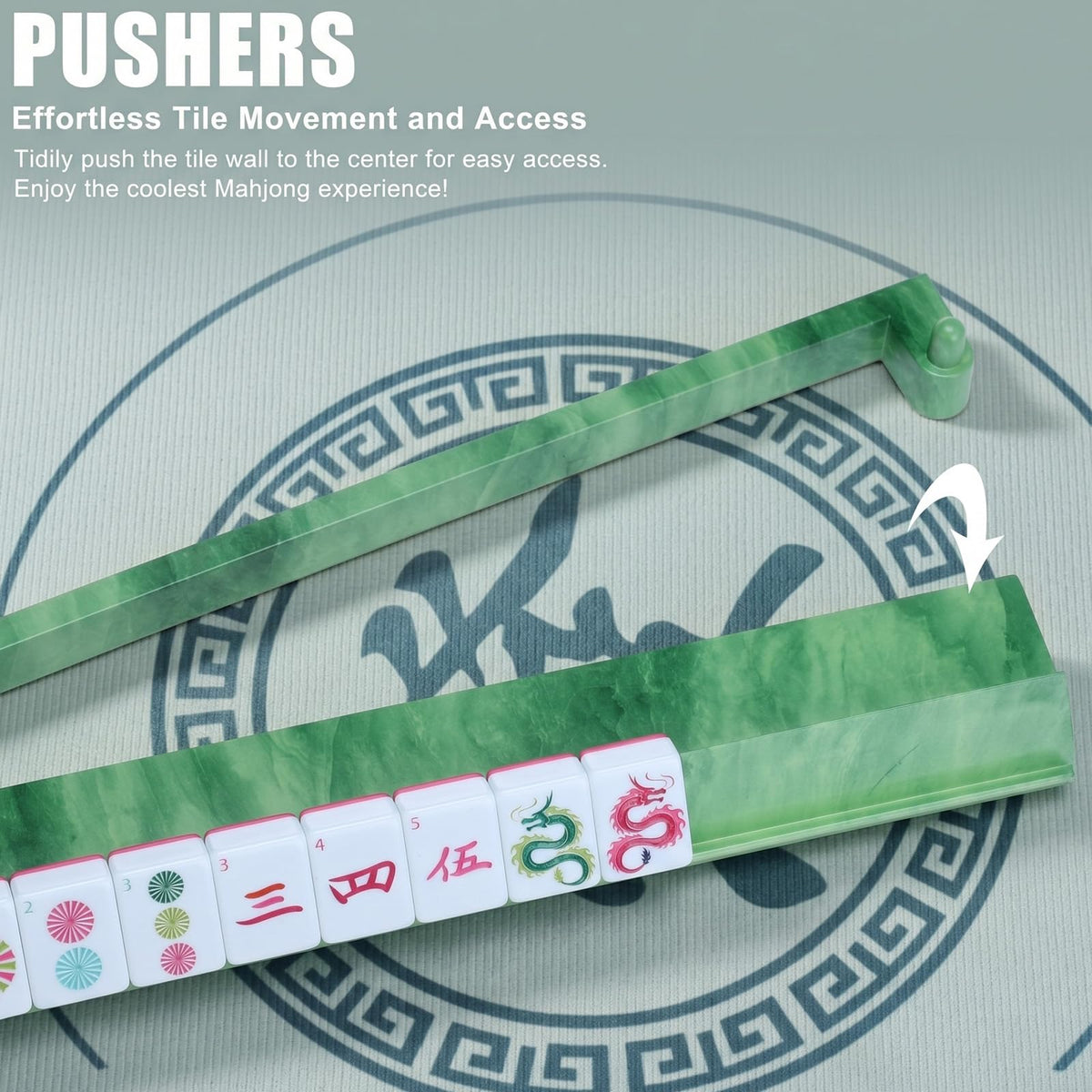 4 Pcs 18.7 Inch Acrylic Mahjong Tile Racks with Pushers V8597