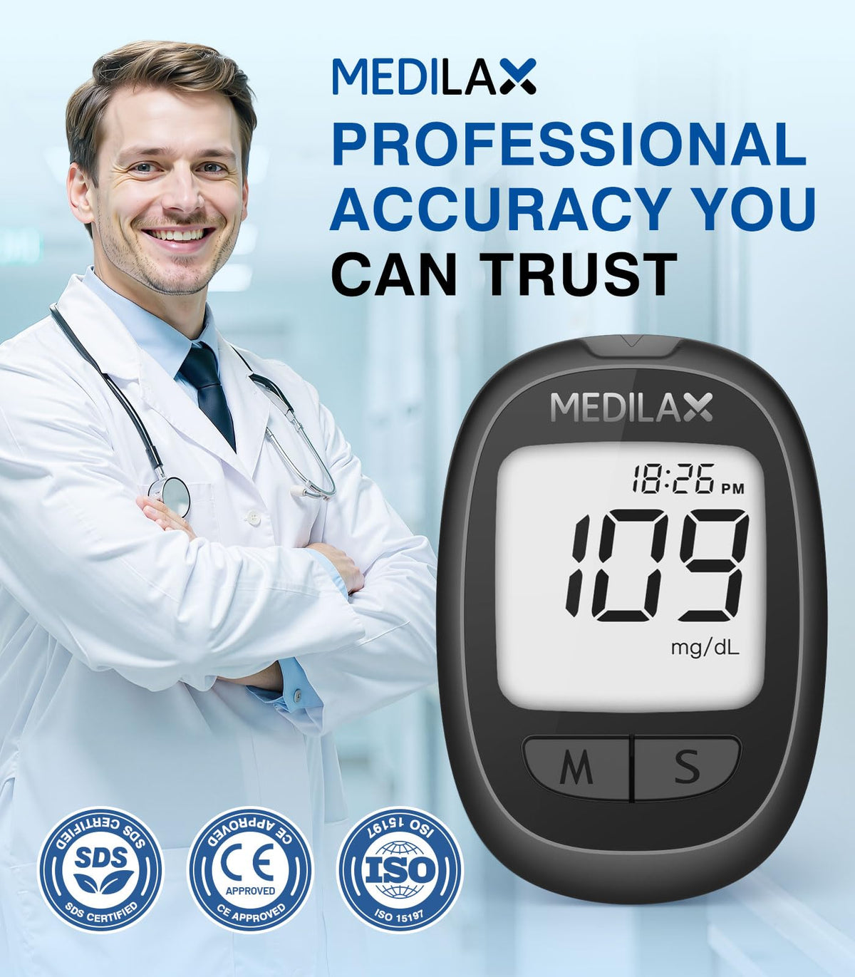 Blood Glucose Monitor Kit with 100 Strips V667