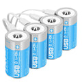 4 Pack 1.5V Rechargeable Lithium D Cell Batteries with USB-C Charge Cable H8370