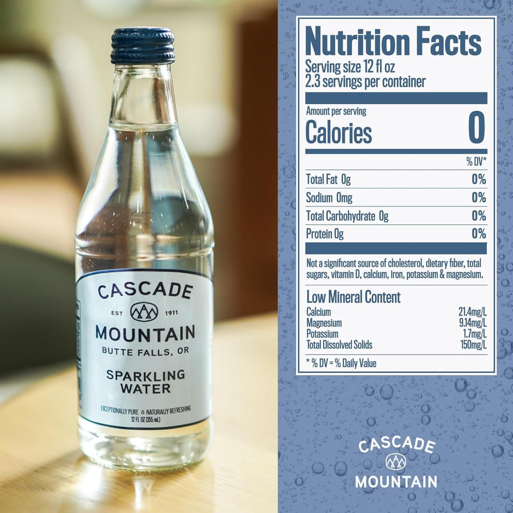 Sparkling Mineral Water in Glass Bottle 12oz 12 Pack U26975